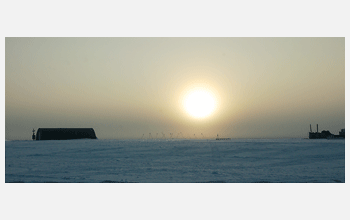 Sun dips to near horizon at Summit Greenland Environmental Observatory